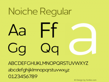 Noiche Version 1.00;July 24, 2020;FontCreator 13.0.0.2670 64-bit图片样张