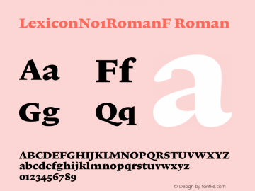 LexiconNo1RomanF-Txt 001.000 Font Sample