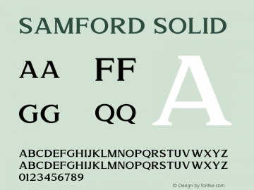 SAMFORD SOLID Version 1.00;September 18, 2018;FontCreator 11.5.0.2427 64-bit图片样张