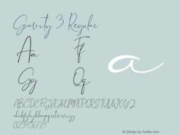Gravity 3 Version 1.00;July 13, 2018;FontCreator 11.5.0.2427 64-bit图片样张