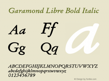 Garamond Libre Bold Italic Version 1.4图片样张