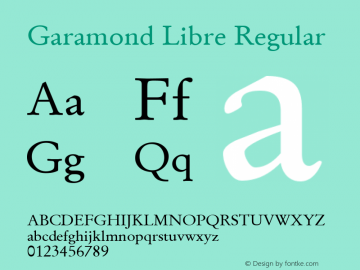 Garamond Libre Regular Version 1.4图片样张