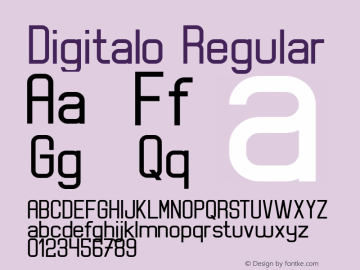 Digitalo Version 1.00;July 15, 2020;FontCreator 12.0.0.2567 32-bit Font Sample
