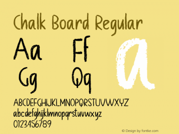 Chalk Board Version 1.00;April 17, 2020;FontCreator 11.5.0.2430 64-bit Font Sample