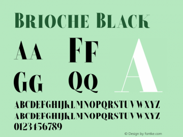 Brioche Black Version 1.000 Font Sample