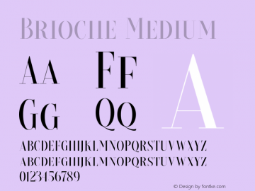 Brioche Medium Version 1.000 Font Sample