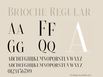 Brioche Regular Version 1.000 Font Sample