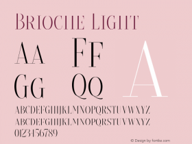 Brioche Light Version 1.000 Font Sample