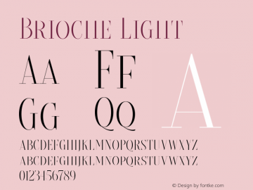 Brioche Light Version 1.000 Font Sample