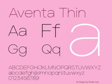 Aventa-Thin Version 1.002 | wf-rip DC20200415 Font Sample