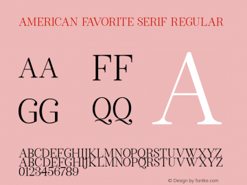 American Favorite Serif Version 1.000 Font Sample
