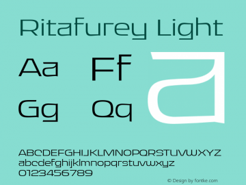 Ritafurey Light 001.000 Font Sample