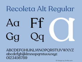 Recoleta Alt Regular Version 1.000;PS 001.000;hotconv 1.0.88;makeotf.lib2.5.64775 Font Sample