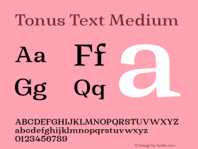 Tonus Text Medium 1.000 Font Sample