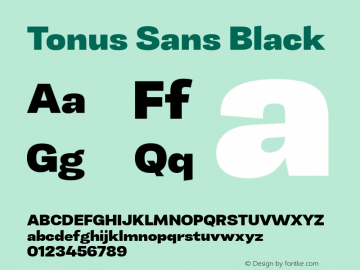 Tonus Sans Black 1.000 Font Sample