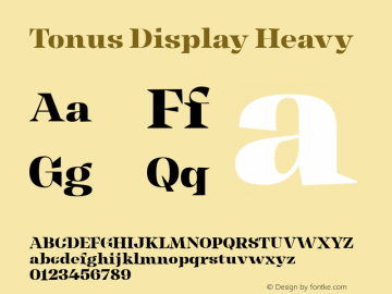 Tonus Display Heavy 1.000 Font Sample