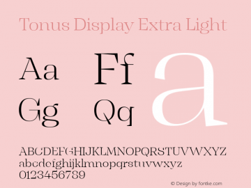 Tonus Display Extra Light 1.000 Font Sample