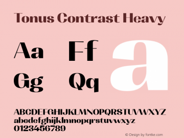 Tonus Contrast Heavy 1.000 Font Sample