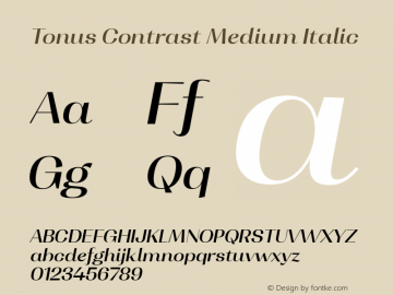 Tonus Contrast Medium Italic 1.000图片样张