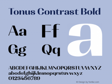 Tonus Contrast Bold 1.000 Font Sample