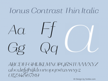 Tonus Contrast Thin Italic 1.000图片样张