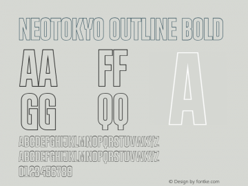 NeoTokyo Outline Regular Version 15.001;PS 015.001;hotconv 1.0.88;makeotf.lib2.5.64775 Font Sample