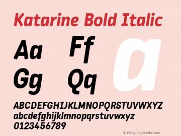 Katarine Bold Italic Version 1.000;PS 1.0图片样张