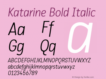 Katarine Light Italic Version 1.000;PS 1.0图片样张
