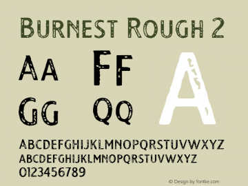 Burnest Rough 2 Version 1.000;hotconv 1.0.109;makeotfexe 2.5.65596 Font Sample