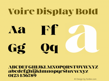 Voire Display Bold Version 1.000;hotconv 1.0.109;makeotfexe 2.5.65596 Font Sample