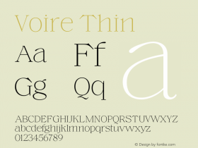 Voire Thin Version 1.000;hotconv 1.0.109;makeotfexe 2.5.65596 Font Sample