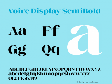 Voire Display SemiBold Version 1.000图片样张