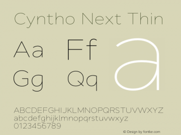 CynthoNext-Thin Version 1.000 | wf-rip DC20190425 Font Sample