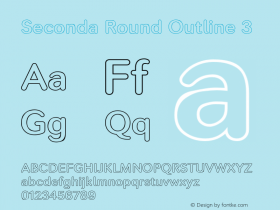 SecondaRound-Outline3 Version 1.12          UltraPrecision Font Font Sample