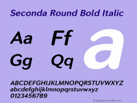 SecondaRound-BoldItalic Version 1.12          UltraPrecision Font Font Sample