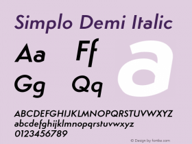 Simplo-DemiItalic Version 1.07          UltraPrecision Font Font Sample