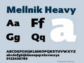 Mellnik-Heavy Version 1.00 Font Sample