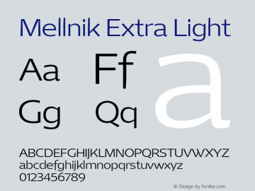 Mellnik-ExtraLight Version 1.00图片样张