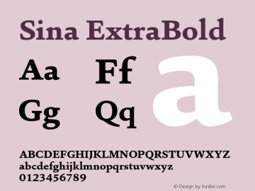 Sina-ExtraBold Version 1.00 Font Sample