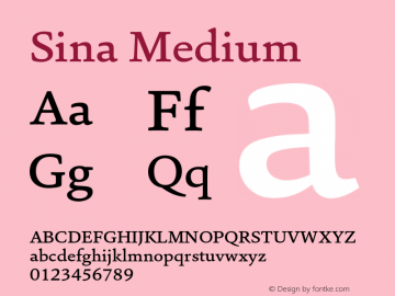 Sina-Medium Version 1.00 Font Sample