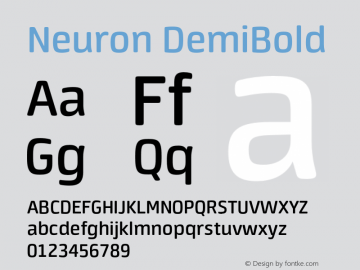 NeuronDemiBold Version 1.000 | w-rip DC20121110 Font Sample