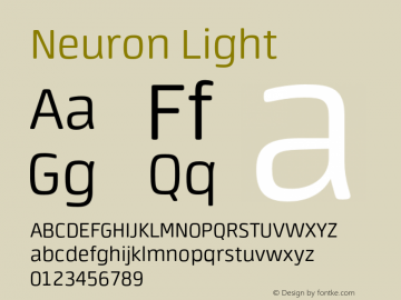 NeuronLight Version 1.000 | w-rip DC20121110 Font Sample