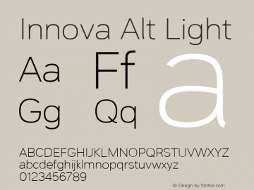 Innova Alt Light Version 1.05          UltraPrecision Font图片样张