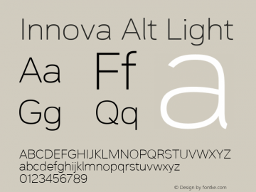 Innova Alt Light Version 1.05          UltraPrecision Font Font Sample