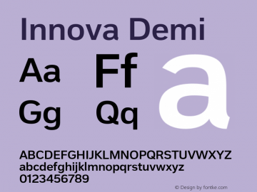Innova Demi Version 1.05          UltraPrecision Font Font Sample