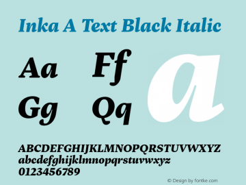 InkaAText-BlackItalic Version 001.000图片样张