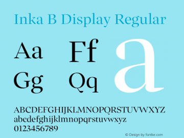 InkaBDisplay-Regular Version 001.000图片样张