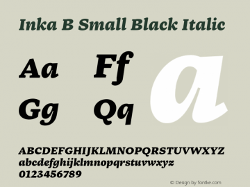 InkaBSmall-BlackItalic Version 001.000图片样张