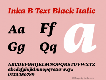 InkaBText-BlackItalic Version 001.000图片样张