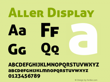 Aller-Display Version 1.110 Font Sample